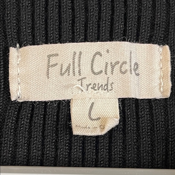Full Circle Trends Black Ribbed Long Sleeve Dress Large - Picture 2 of 10